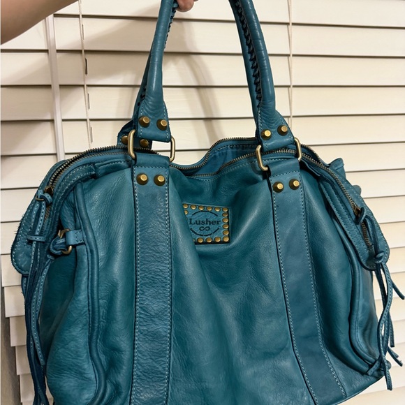 Lusher leather turquoise hobo bag - Picture 3 of 9